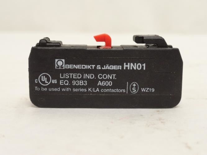 209663 Old-Stock; Benedict & Jager HN01 Contact Block; 10 Amps; 690VAC; 1-NO