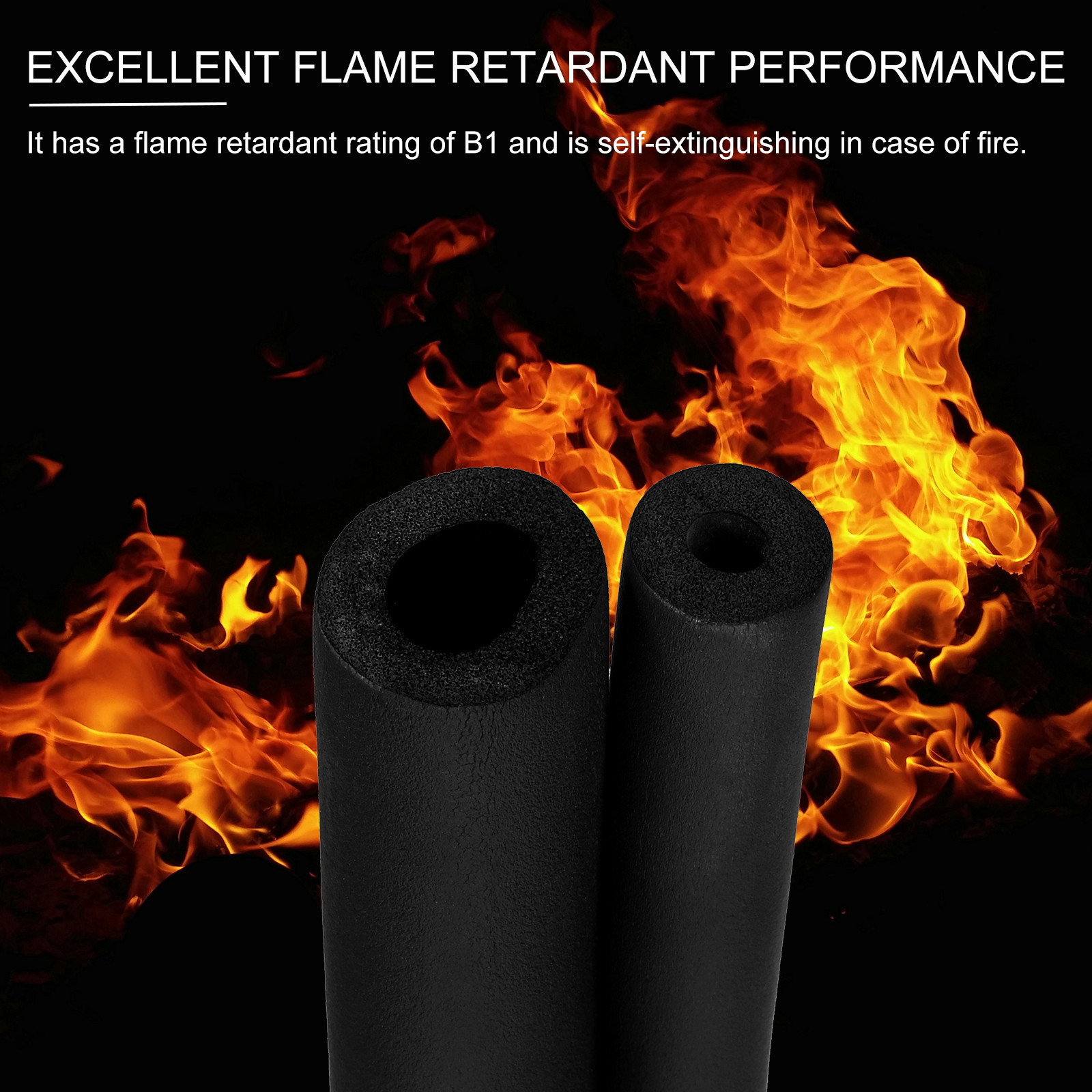1″(25mm) ID x 6Ft x 0.35″ Pipe Insulation Foam Tube Pipe Cover Wrap Roll
