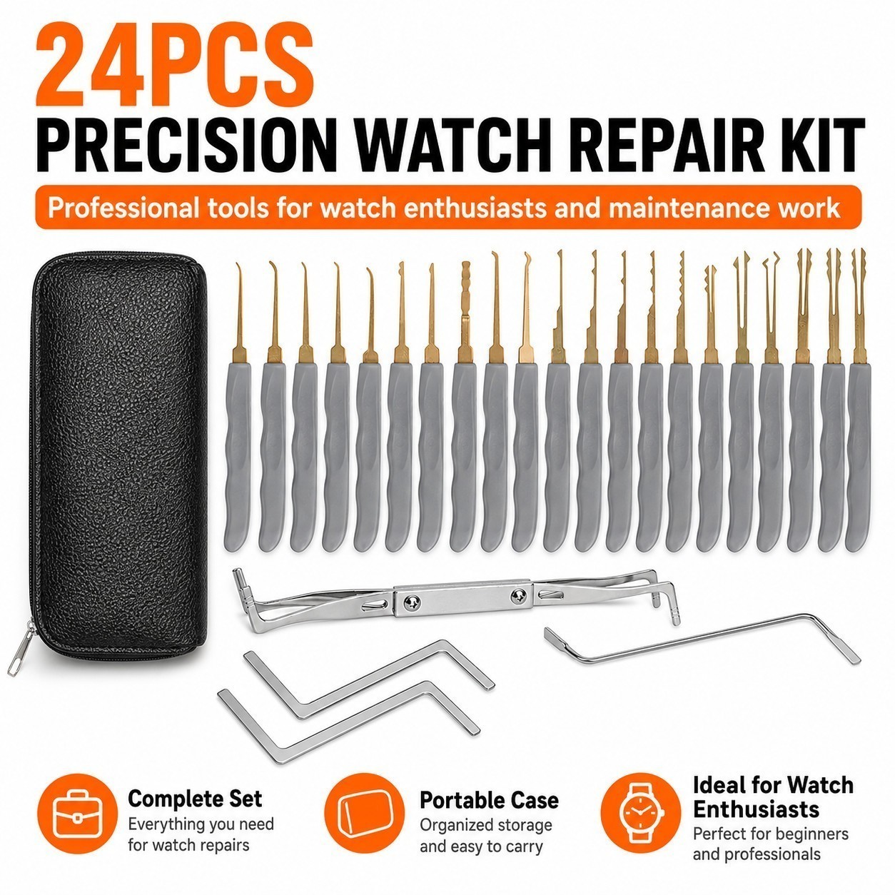 24PCS Universal Vehicle Door Lock Repair Tool Kit Professional Carry Case Set