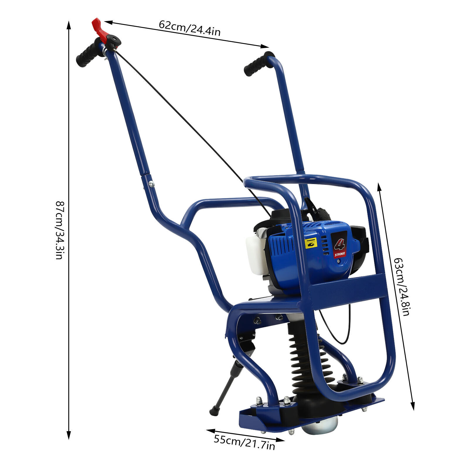 Floor Standing 3.2-16ft Screed Concrete Float 37.7cc Gas Vibrating Tool Us Ship