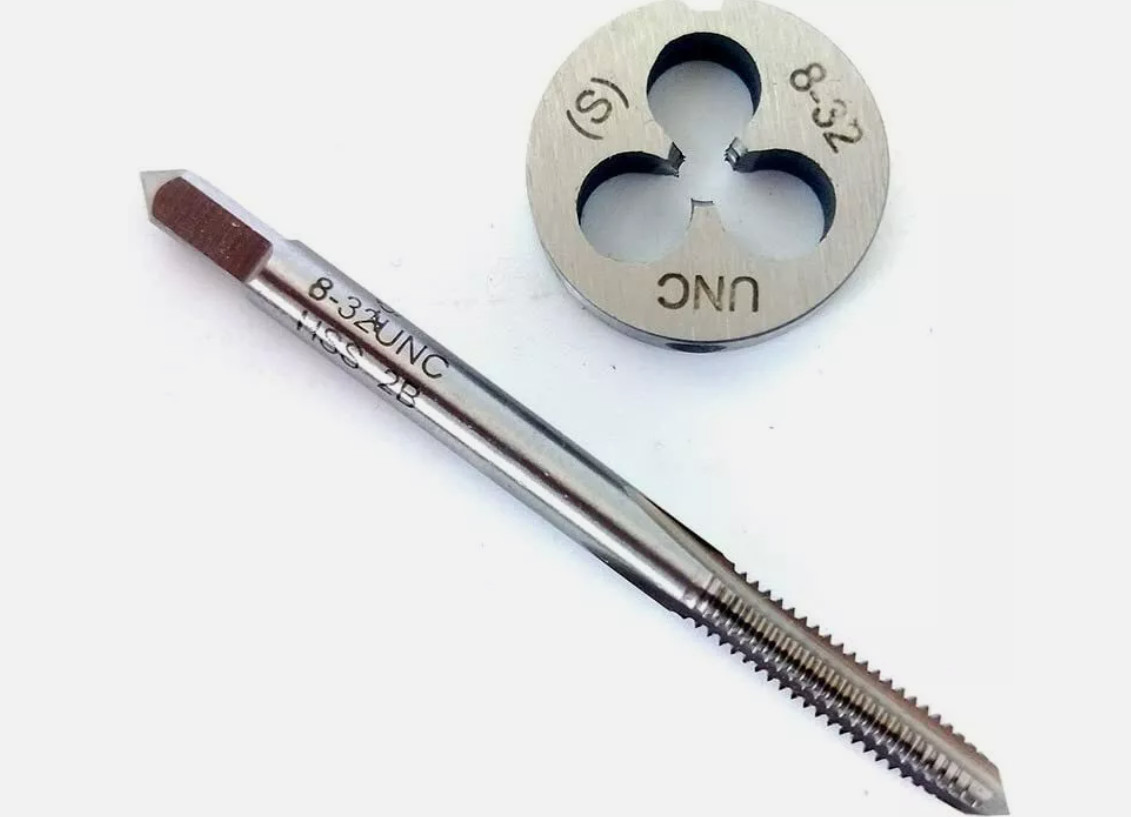 8-32UNC Tap and Die Set (0.164″) Right Hand Thread Carbon Steel for Machine tool