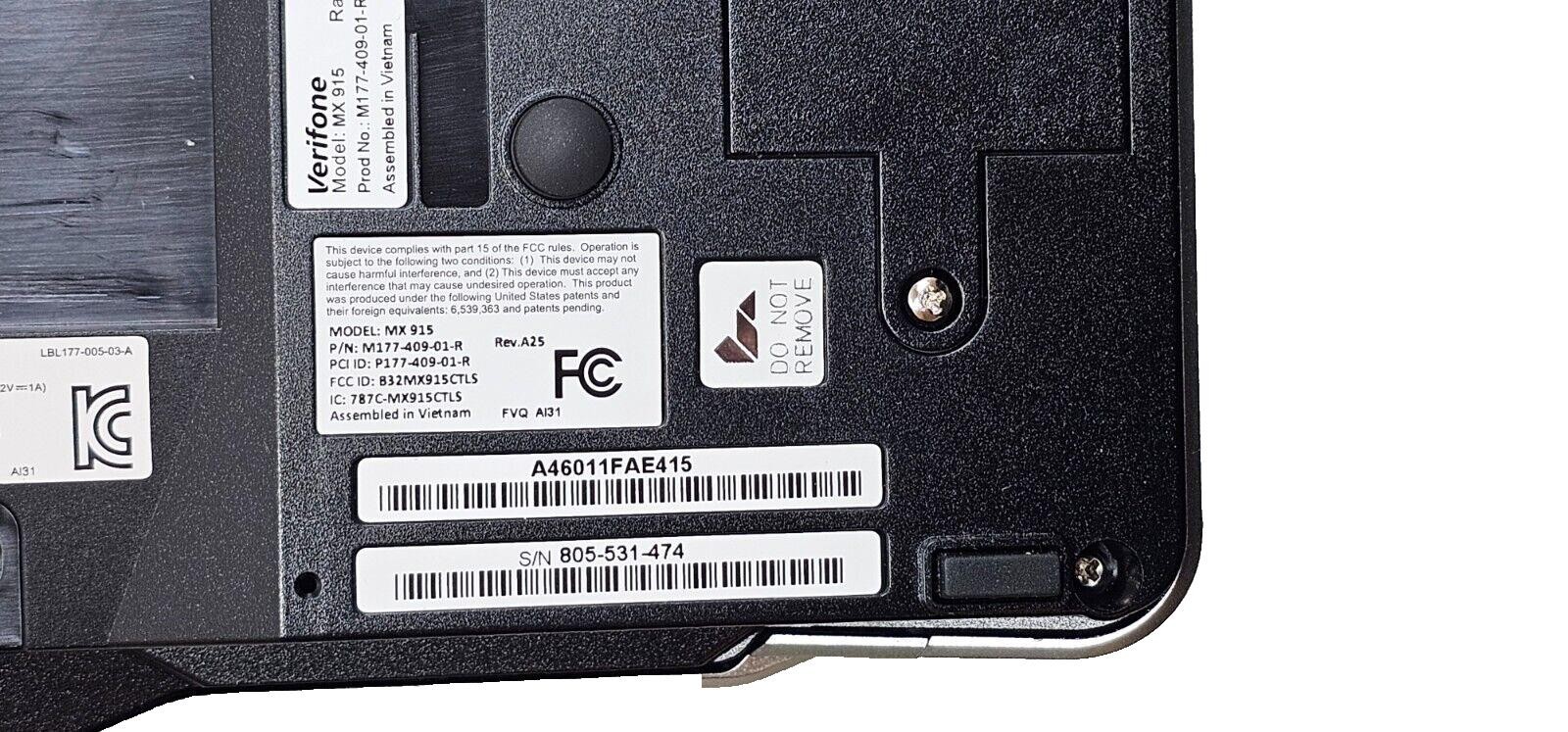 Verifone MX915 Credit Card Pinpad Terminal PCI4.0 Aloha CP EMV FirstData Encrypt