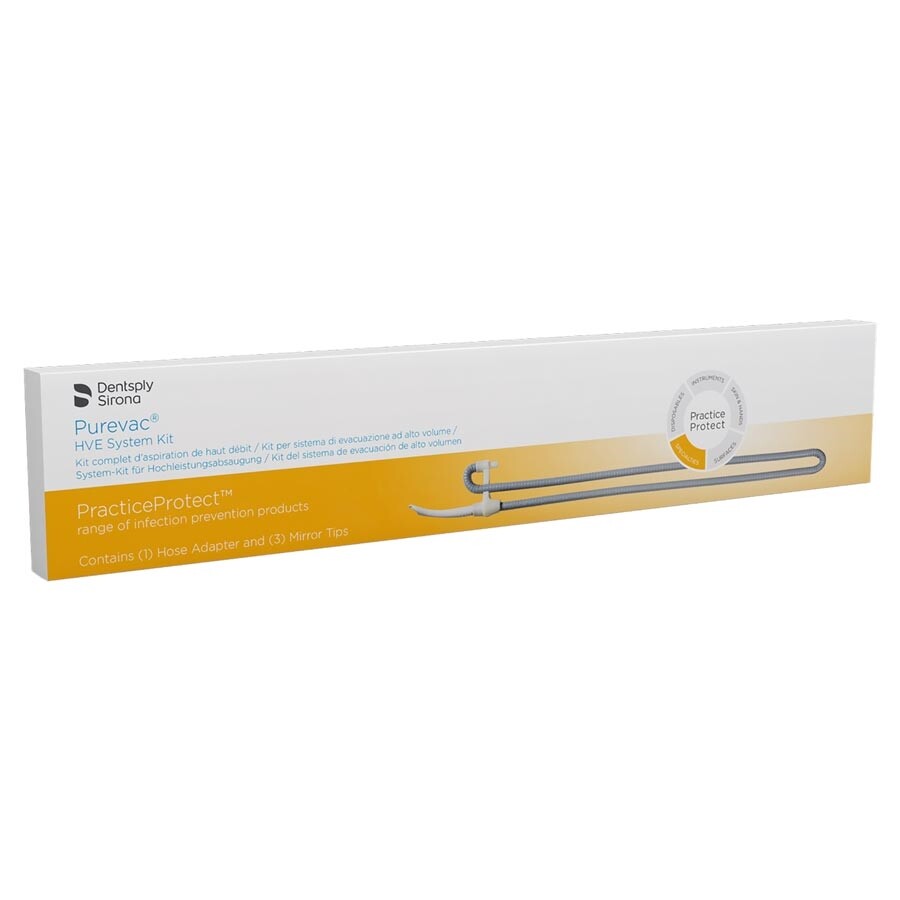 Purevac HVE System Kit – HVE Mirror Tips (3) & Hose Adapter – Dentsply Sirona