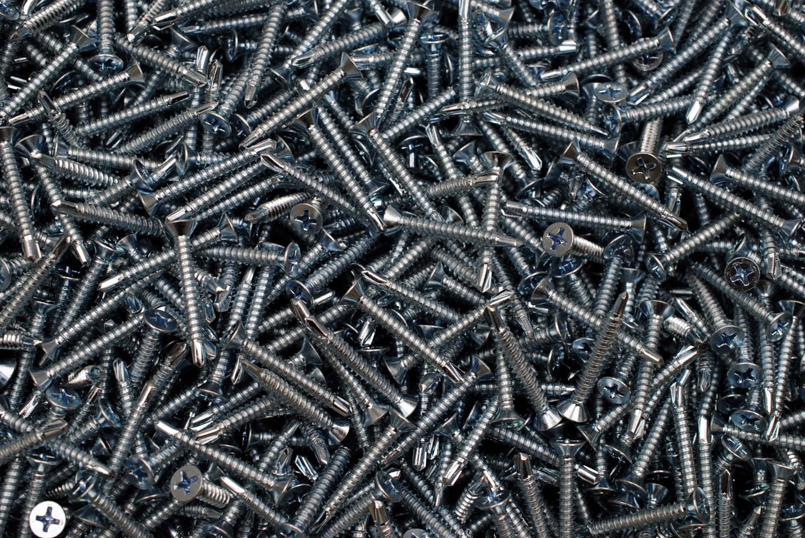 (1000) Phillips Flat Head 8 x 1-1/4 Self-Drilling #8 Tek Screws Zinc Plated
