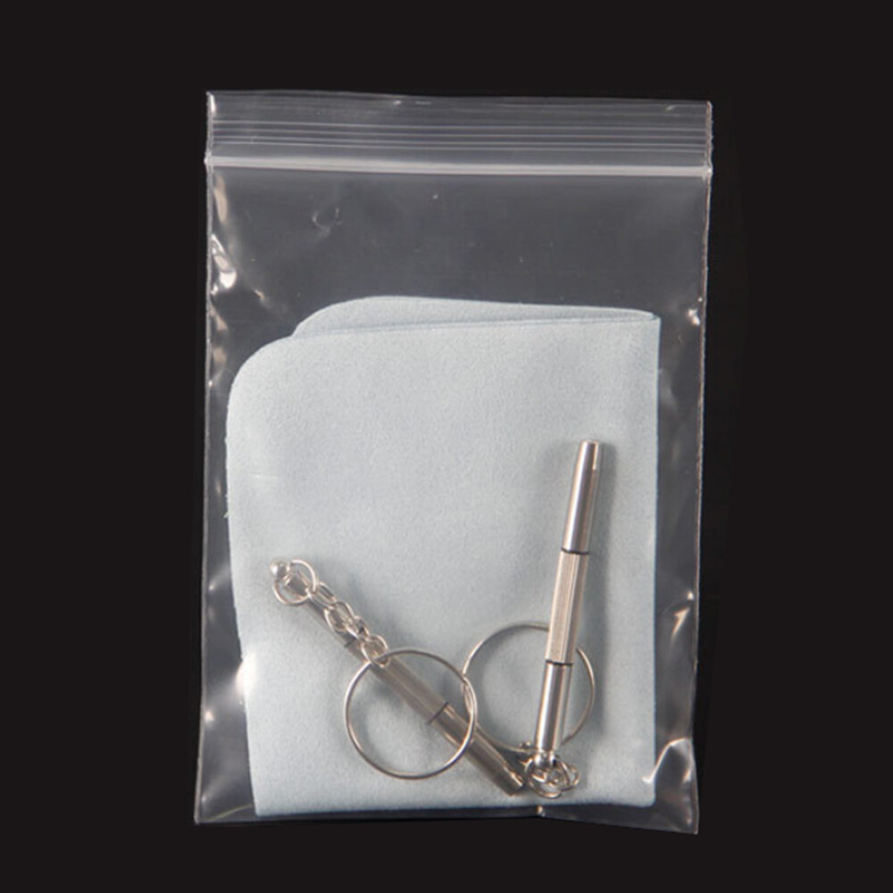 1000pcs 2-MIL Clear Reclosable ZipLock Poly Bags with Resealable Lock Seal