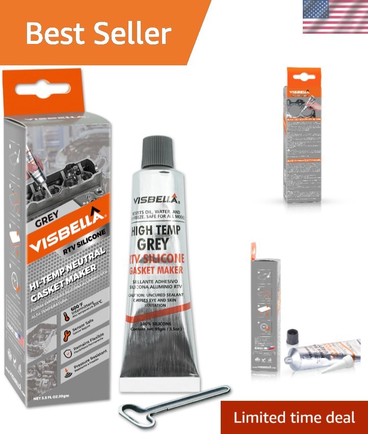 Sensor Safe Grey RTV Silicone Sealant – High Resistance & Flexibility 3.5oz