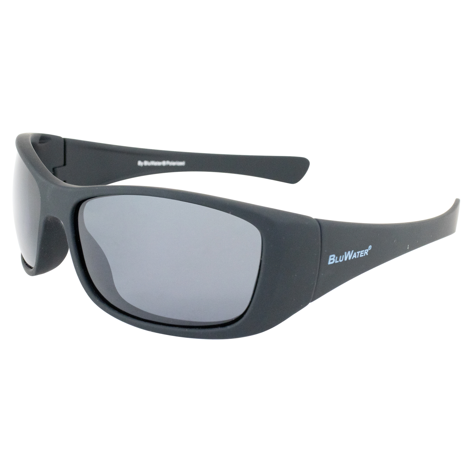 BluWater Paddle Polarized Sunglasses Matte Black Frames w/ Grey Lenses by