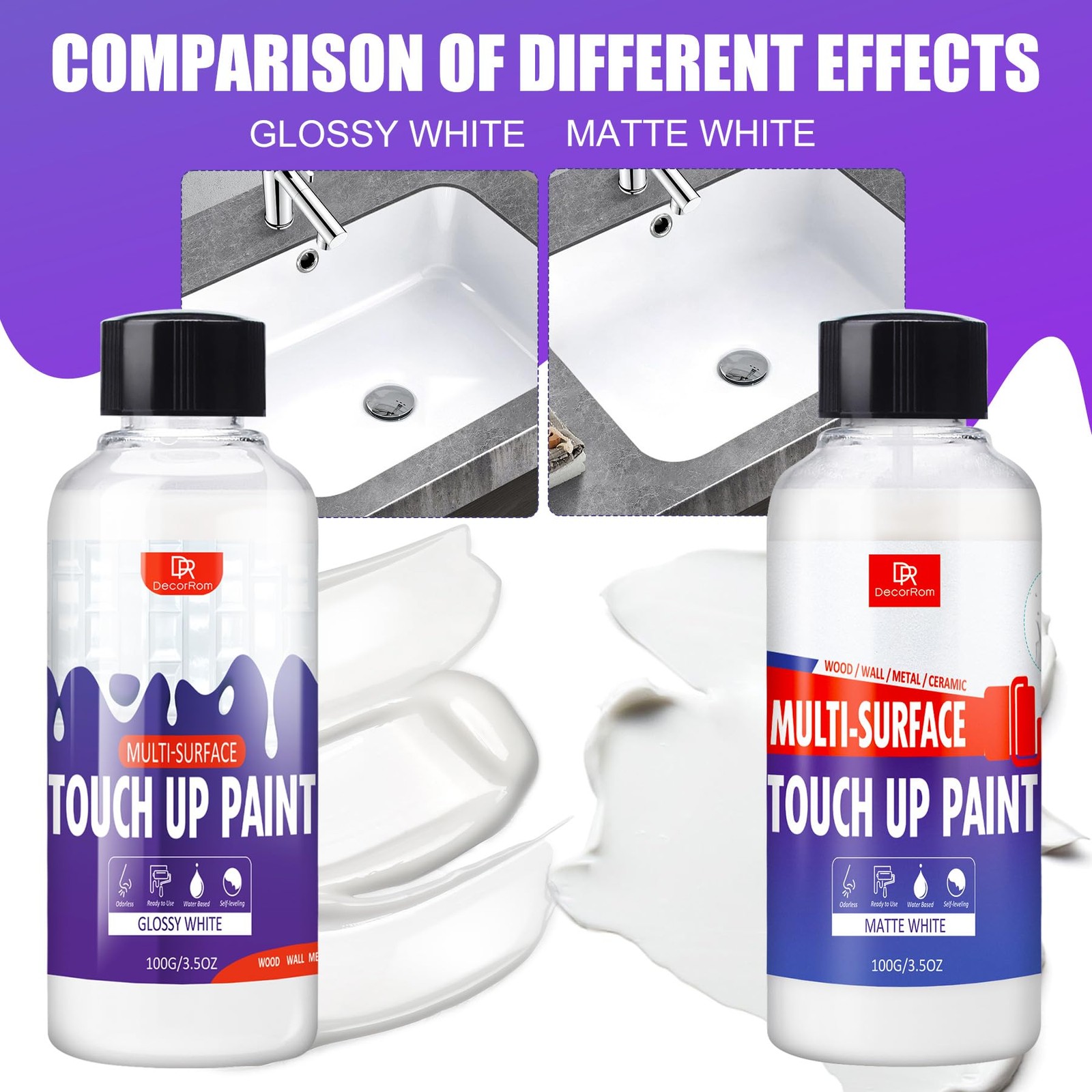 White Touch Up Paint Pen – 7oz Multi Surface Quick-Dry Repair, Fix