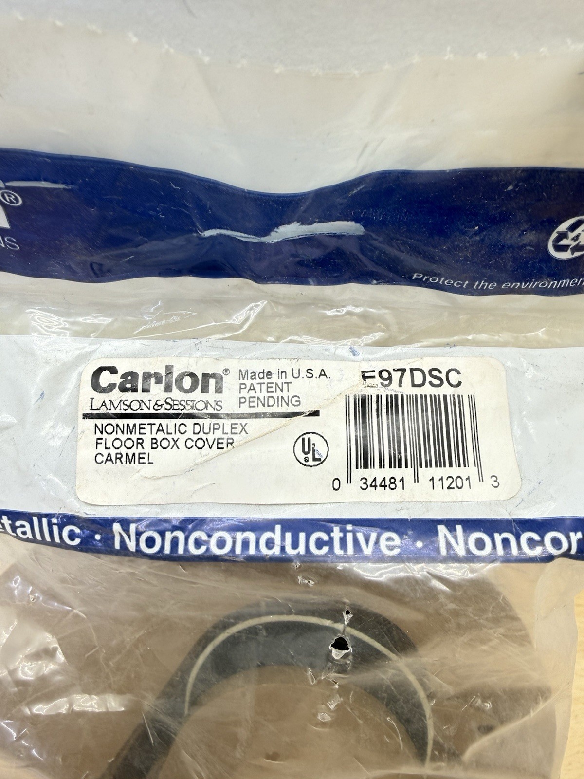 Carlon E97DSC Floor Box Cover Duplex Receptacle Caramel Color
