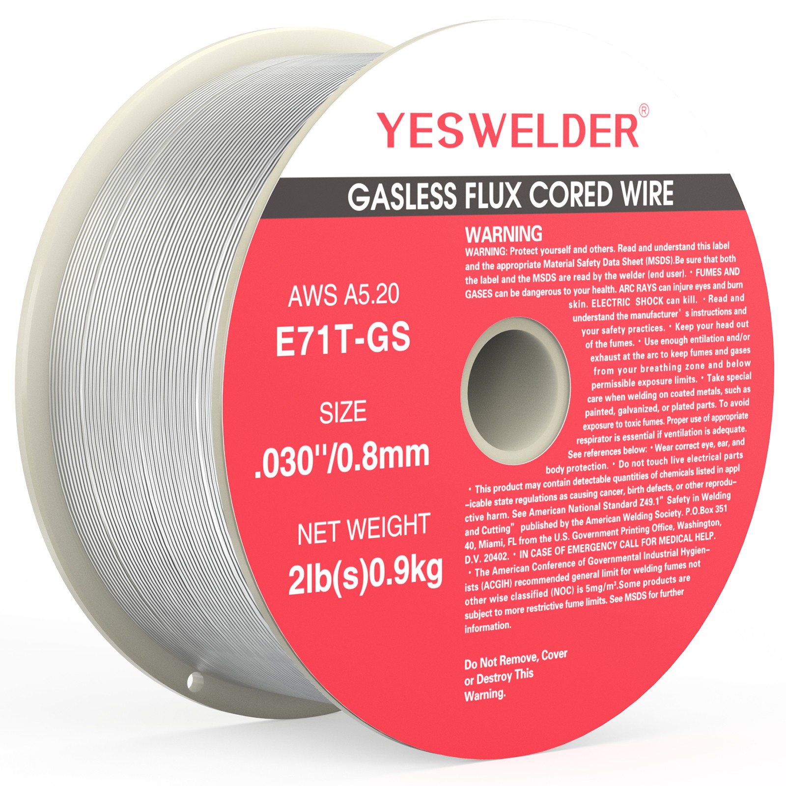E71T-GS Flux Core MIG Wire .030/.035 2/10LB 1-5pk Gasless Mild Steel Welding
