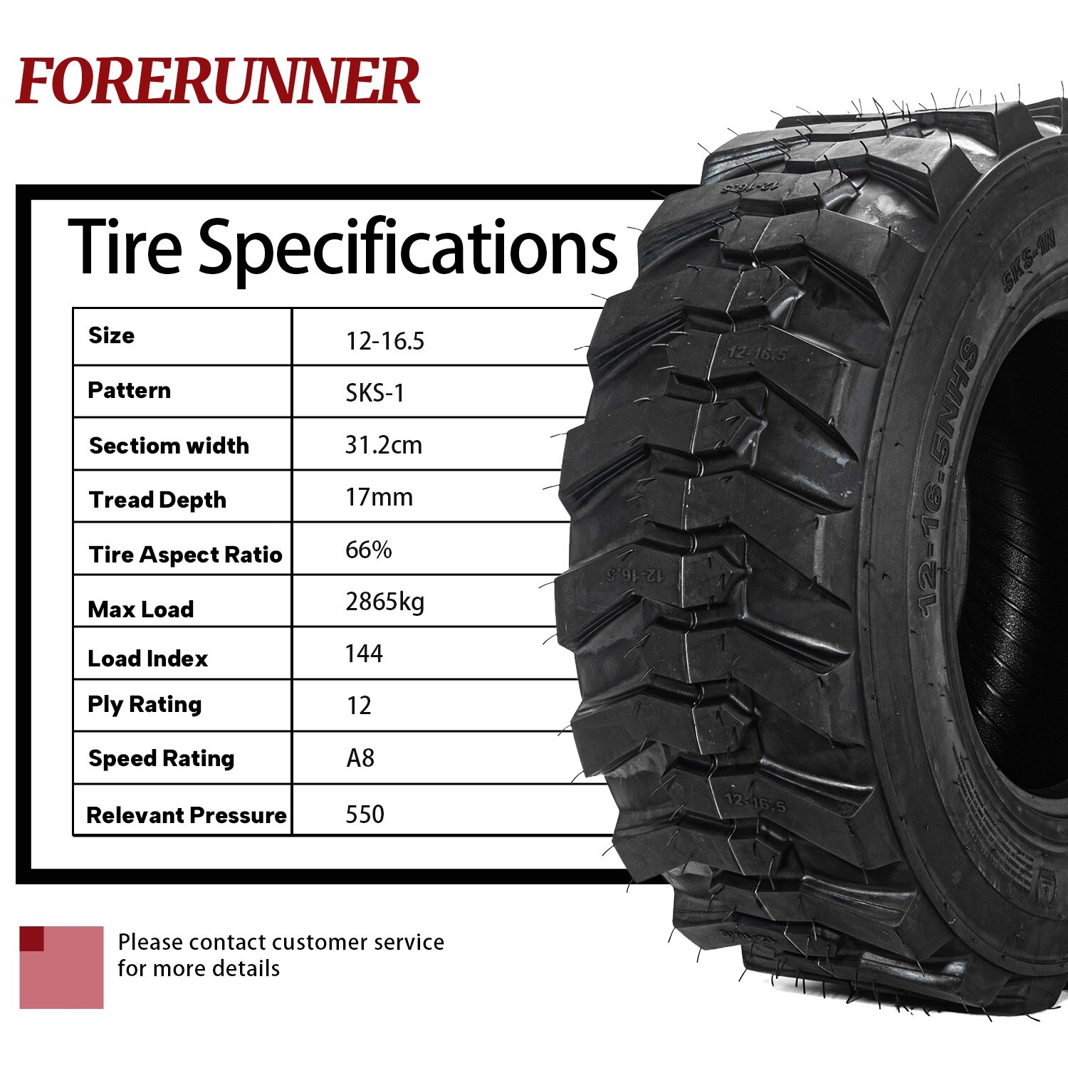 12×16.5 Heavy Duty 12-16.5 Skid Steer Tire 12Ply 12 16.5 Industrial Tire