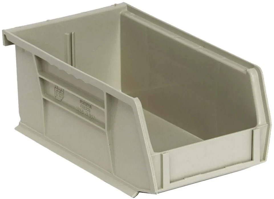 Stack Hang Storage Bin 7.375×4.125×3 Stone Heavy Duty USA Made QUS220
