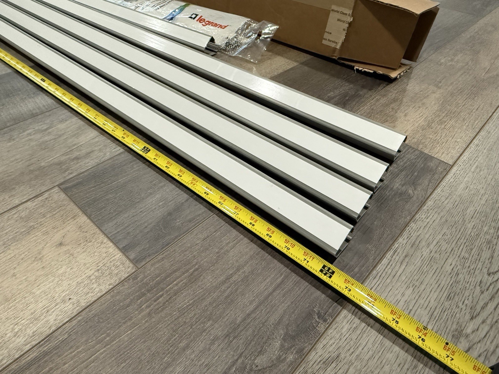 Panduit Raceway kit; 4 6ft grey, 1 3ft 11.5inch grey, and white Legrand bag of 3