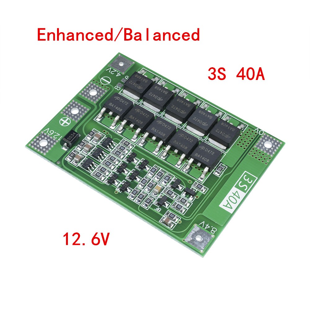 3S 11.1V 12.6V 40A Protection Board Balance BMS For 18650 Lithium Battery G4C9