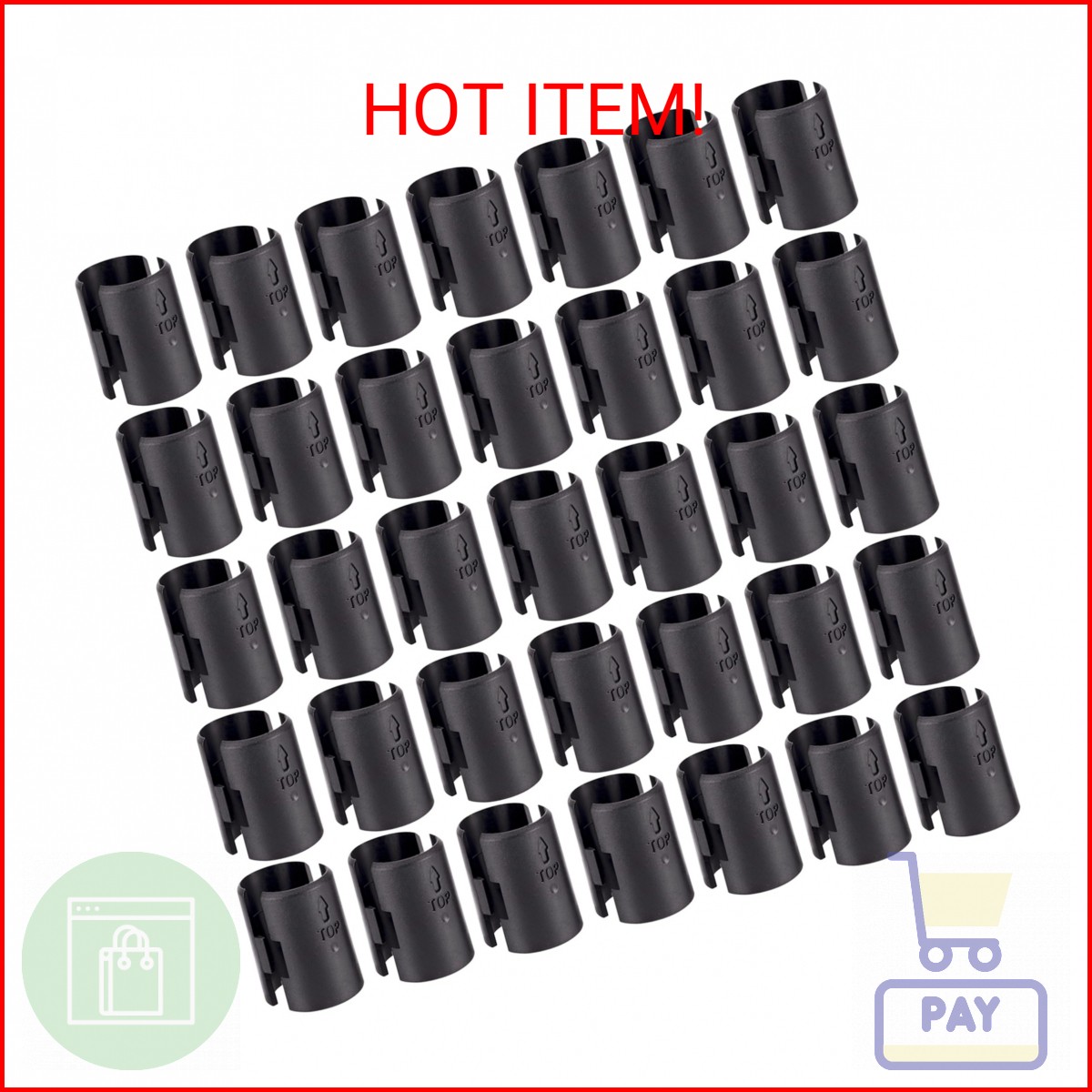 Snnalosses 54 Pack Wire Shelving Shelf Lock Clips, Black, ABS Plastic & Metal, 1
