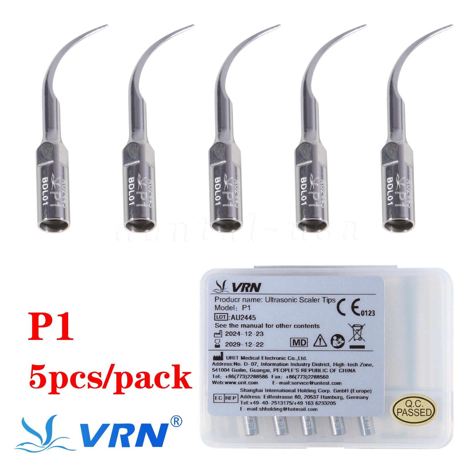 VRN Original Dental Ultrasonic Piezo scaler LED Handpiece Tips fits EMS