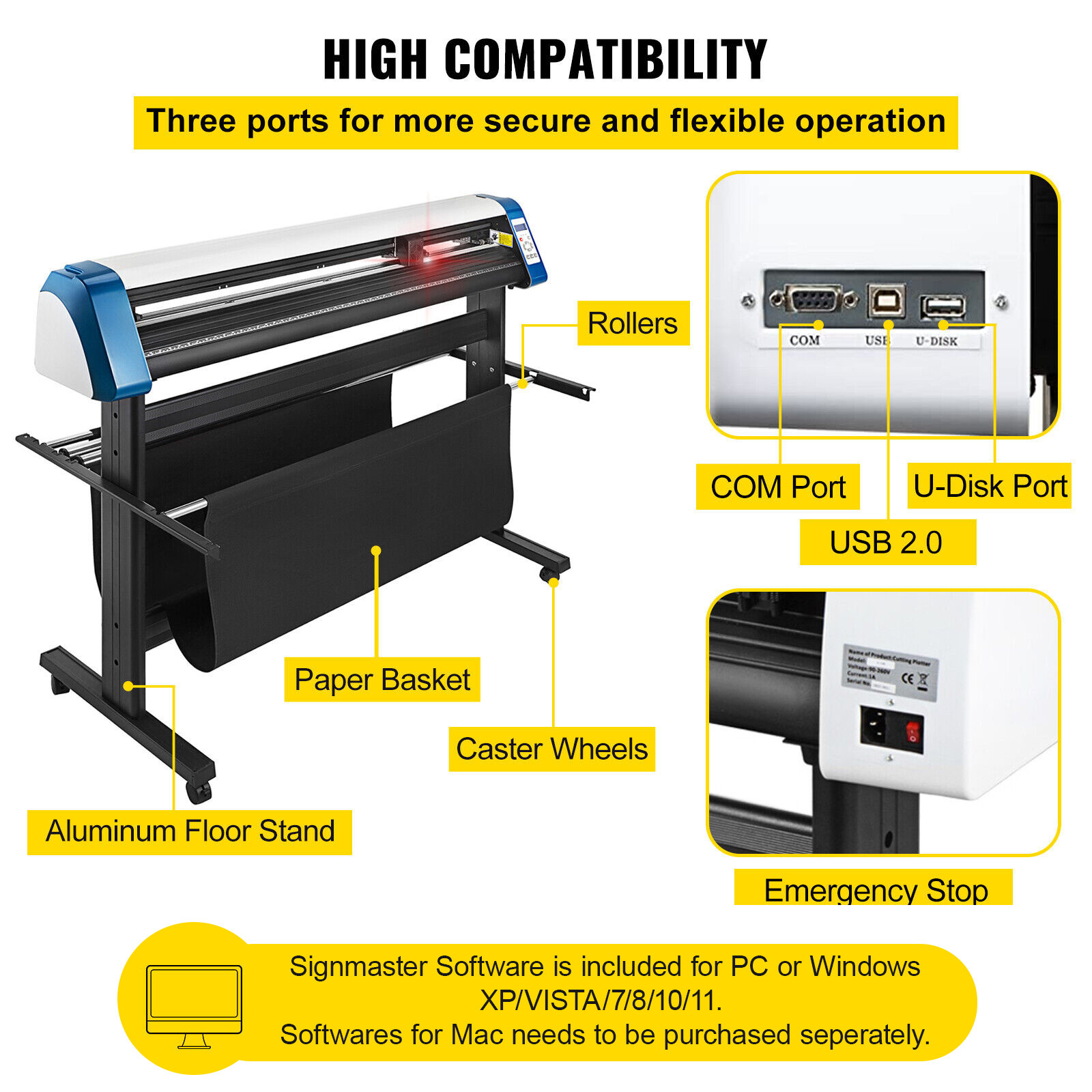 VEVOR 53in Vinyl Cutter Plotter Machine Sign Cutting Optical Eye Signmaster DIY