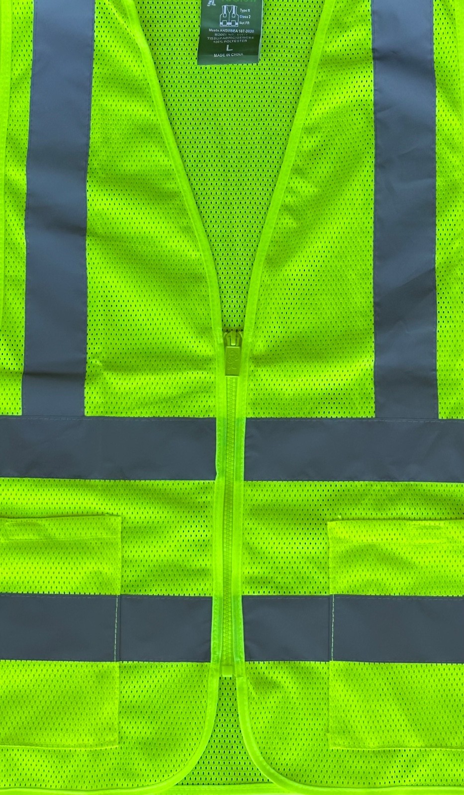 Crew All Mesh Yellow High Visibility Safety Vest With 2 Pockets