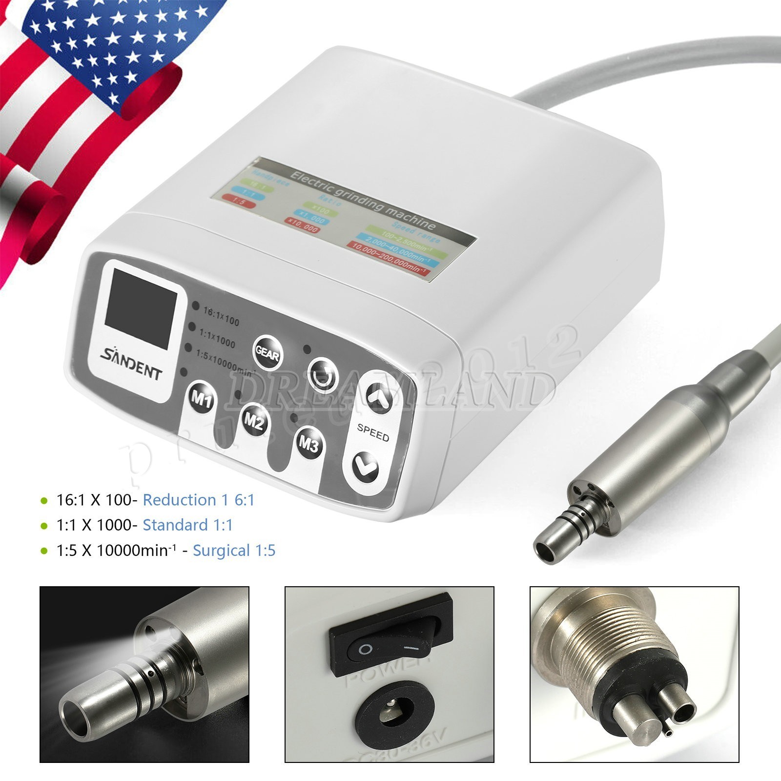 NSK Style Dental LED Brushless Electric Micro Motor /1:1/1:5 LED Handpiece DT