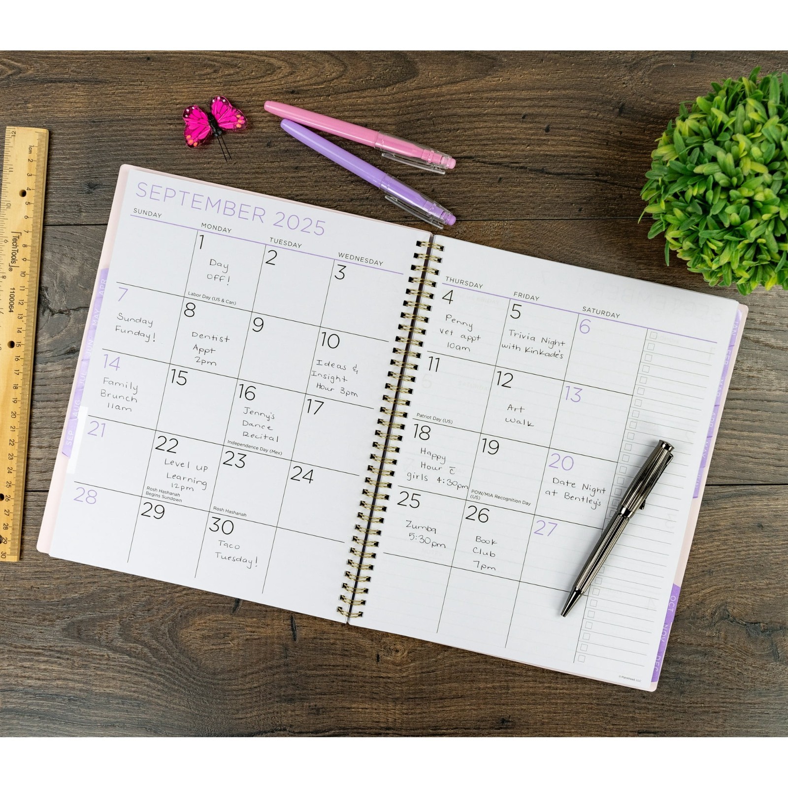 See it Bigger Monthly Weekly Planner Large (9.25″ x 11″) Blue Floral, 15 month