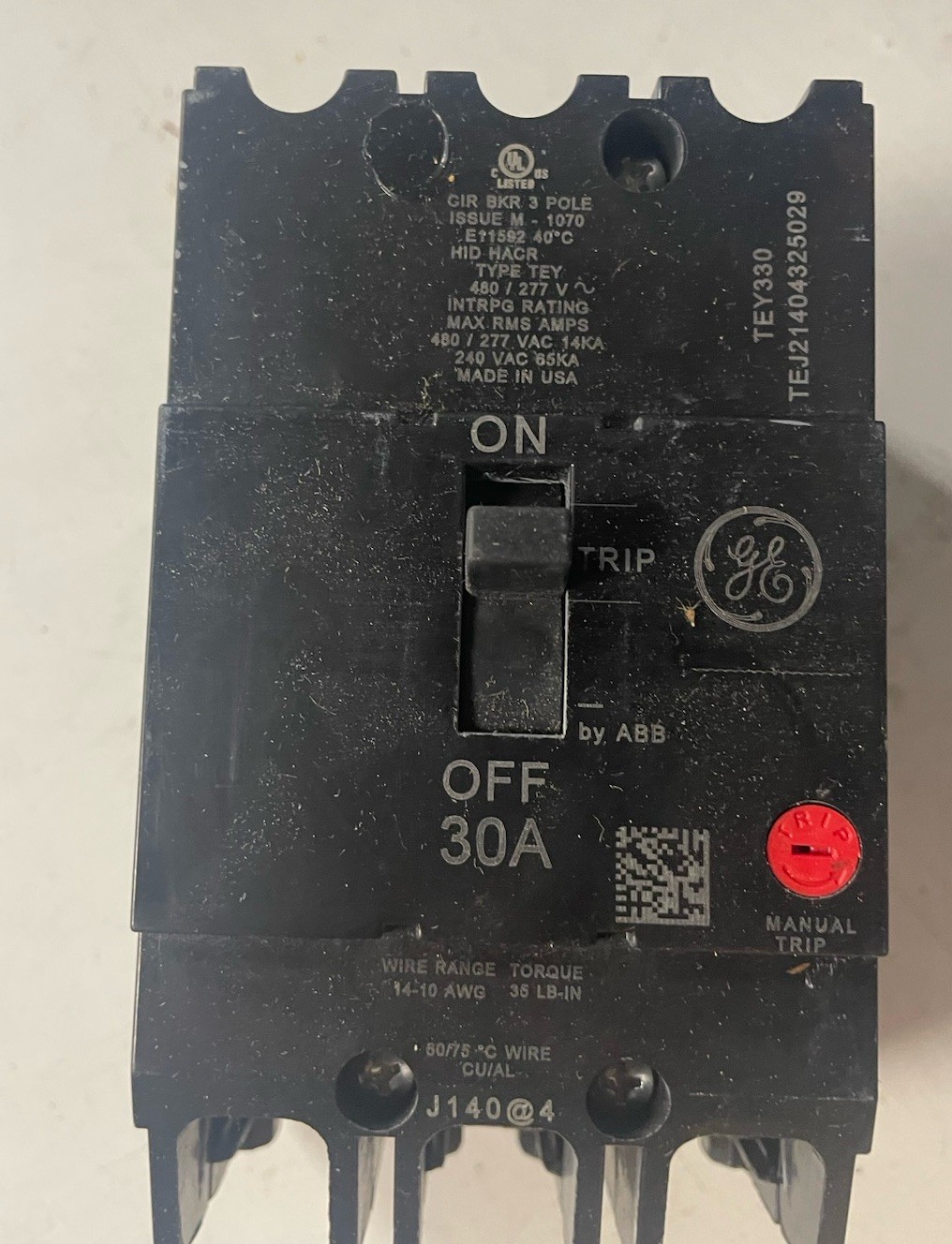 GE TEY330 3 Pole 480V Circuit Breaker (2 in a box )