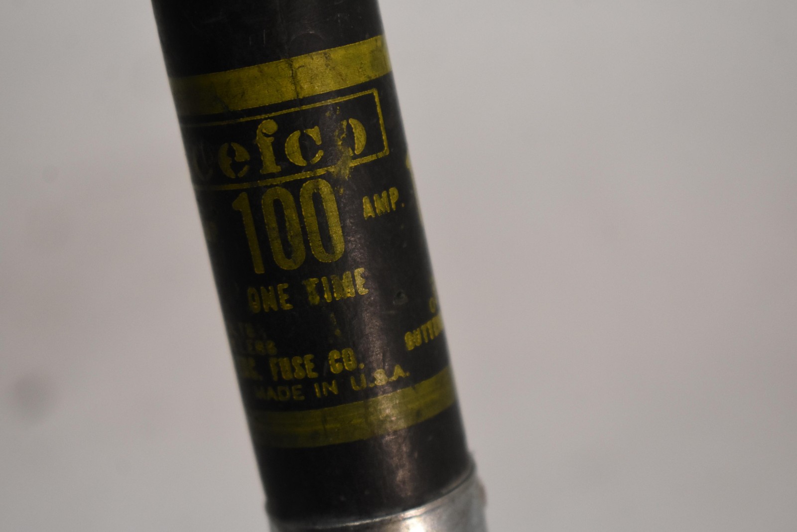Cefco OT100/250 100A 250V One Time Electrical Fuse Blade Copper Black Made USA