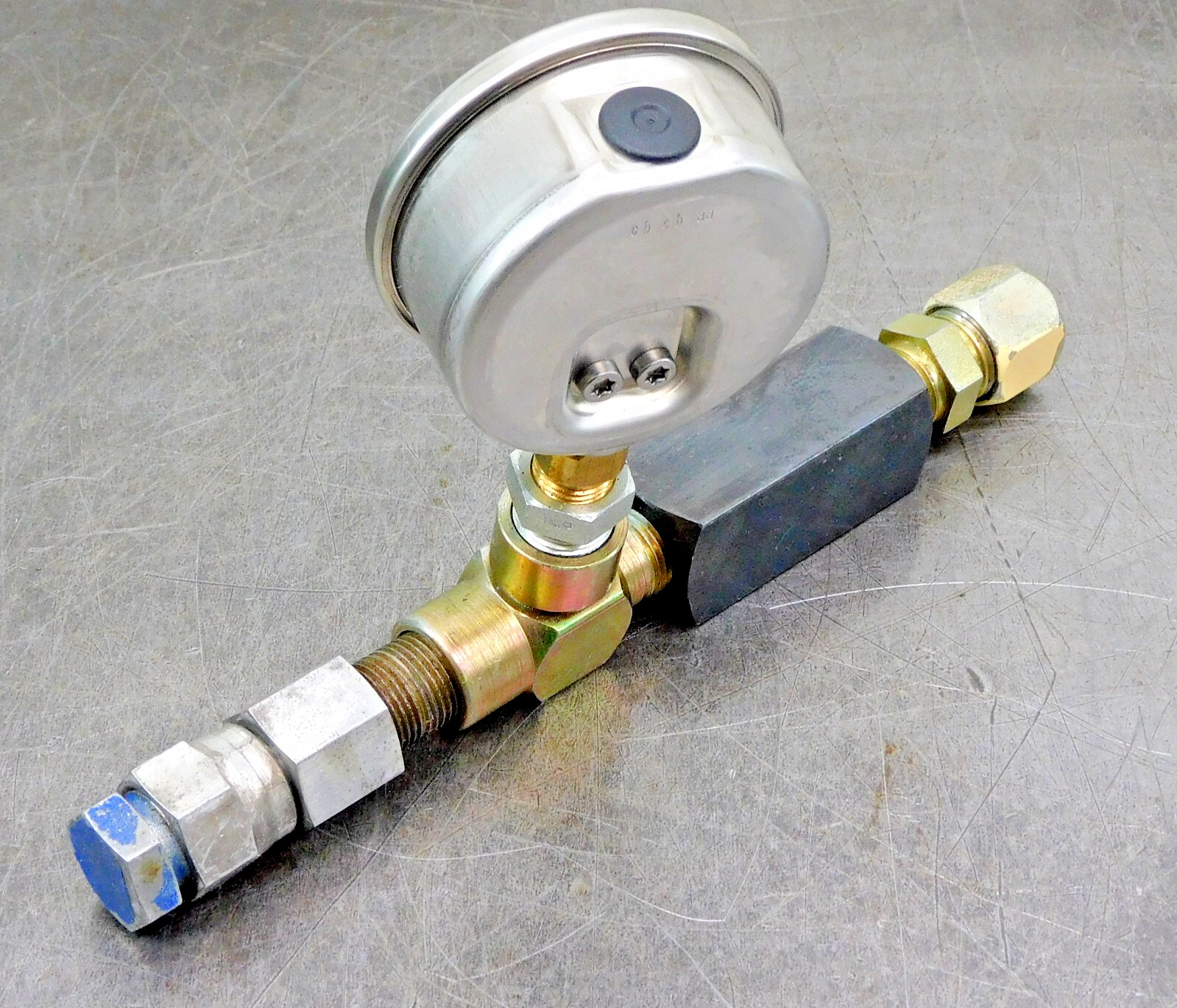 Parker N600S Needle Valve 5000 PSI w/ Noshok Pressure Gauge 1000 PSI Assembly