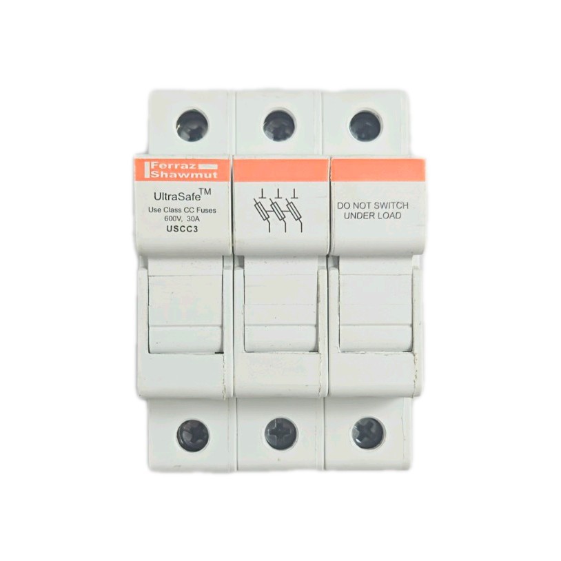 Mersen Ferraz Shawmut USCC3 UltraSafe 3-Pole Fuse Holder 600V 30A – Used Tested