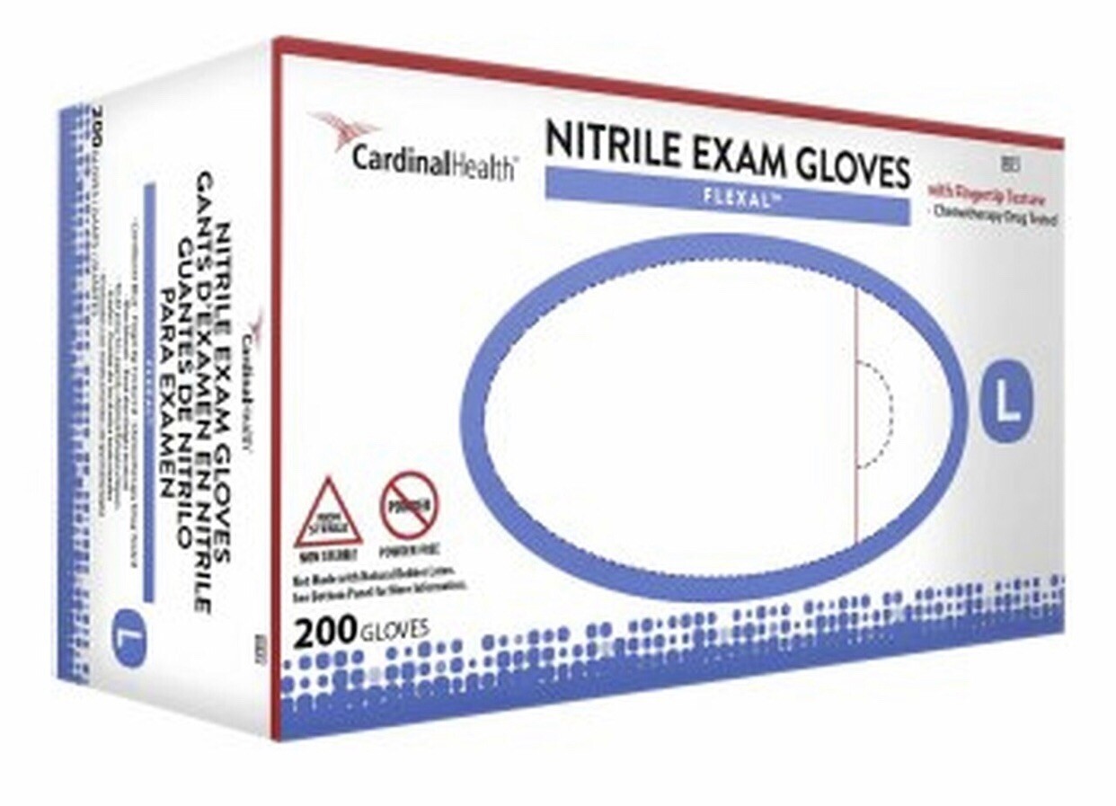 Cardinal Health Nitrile Exam Gloves Size LARGE: Case Load (2,00 Count)
