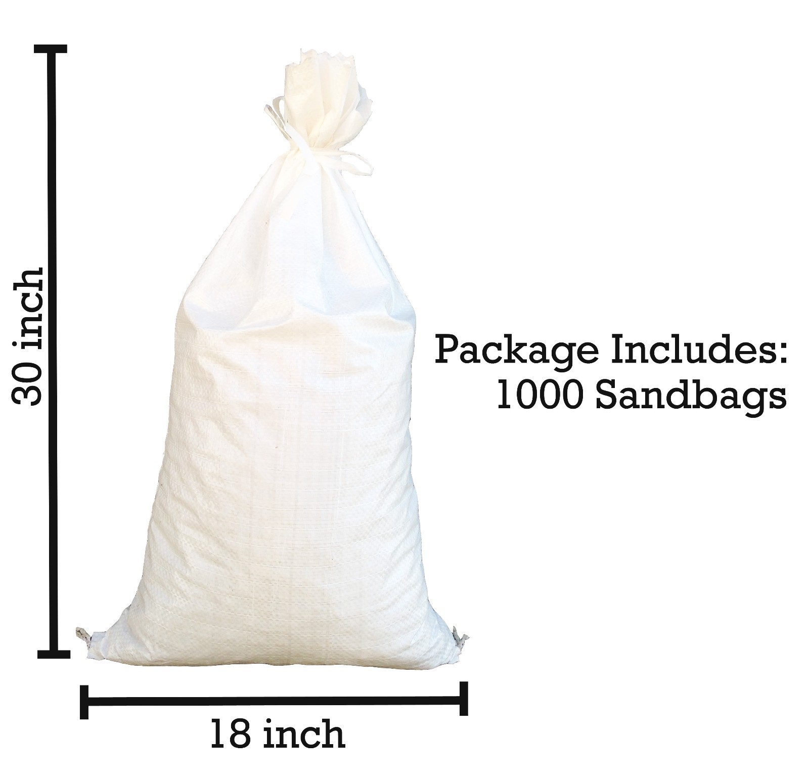 Sandbags – 1000 White 18″ x 30″ – Sandbag Sand Bags Bag Poly by Sandbaggy