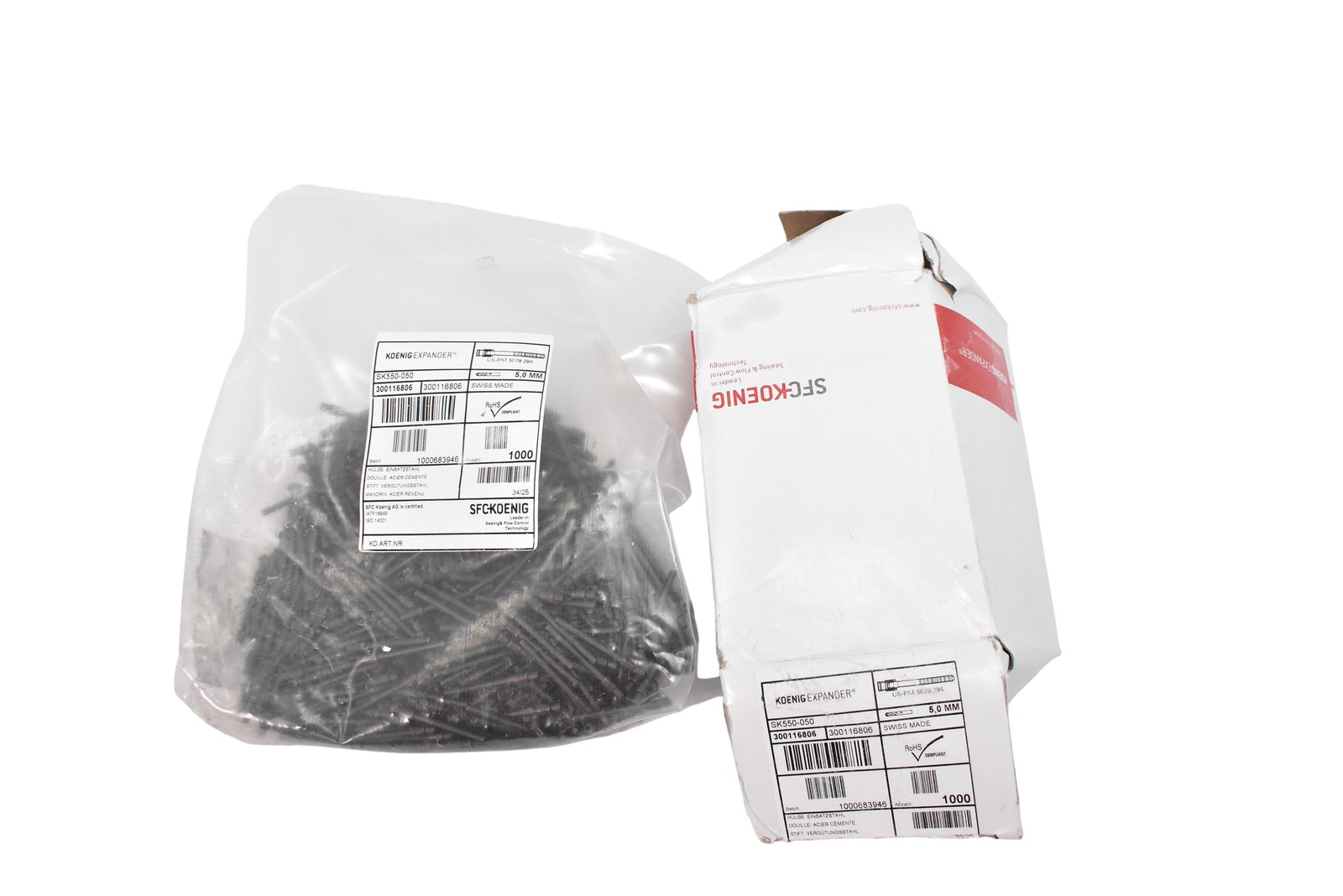 SFC Koenig Expander SK550-050 5.0mm Sealing Plugs Swiss Made Bulk Qty 1000