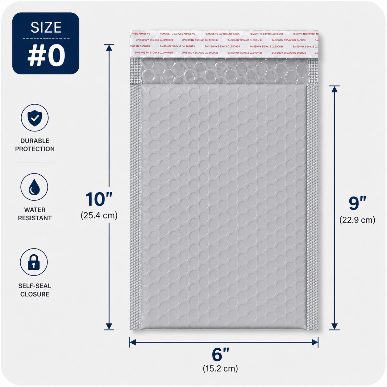 #0 6×9 Poly Bubble Mailer Padded Mailing Bags Self Seal Shipping Envelopes Gray