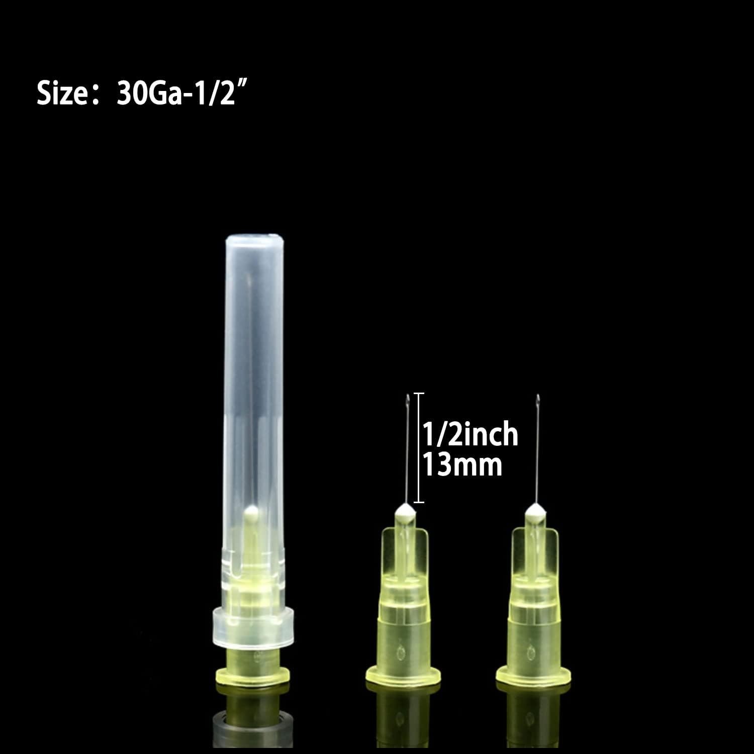 Disposable Luer Lock Needle 30Ga 5/16 Inch 8mm 100Pack(30Ga-5/16IN)