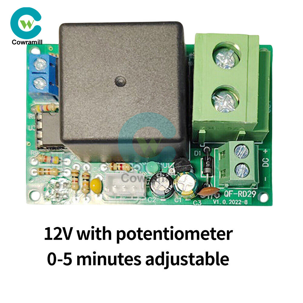 DC12/24V Time Relay Module 0-50Minutes Time Relay with Adjustable Potentiometer