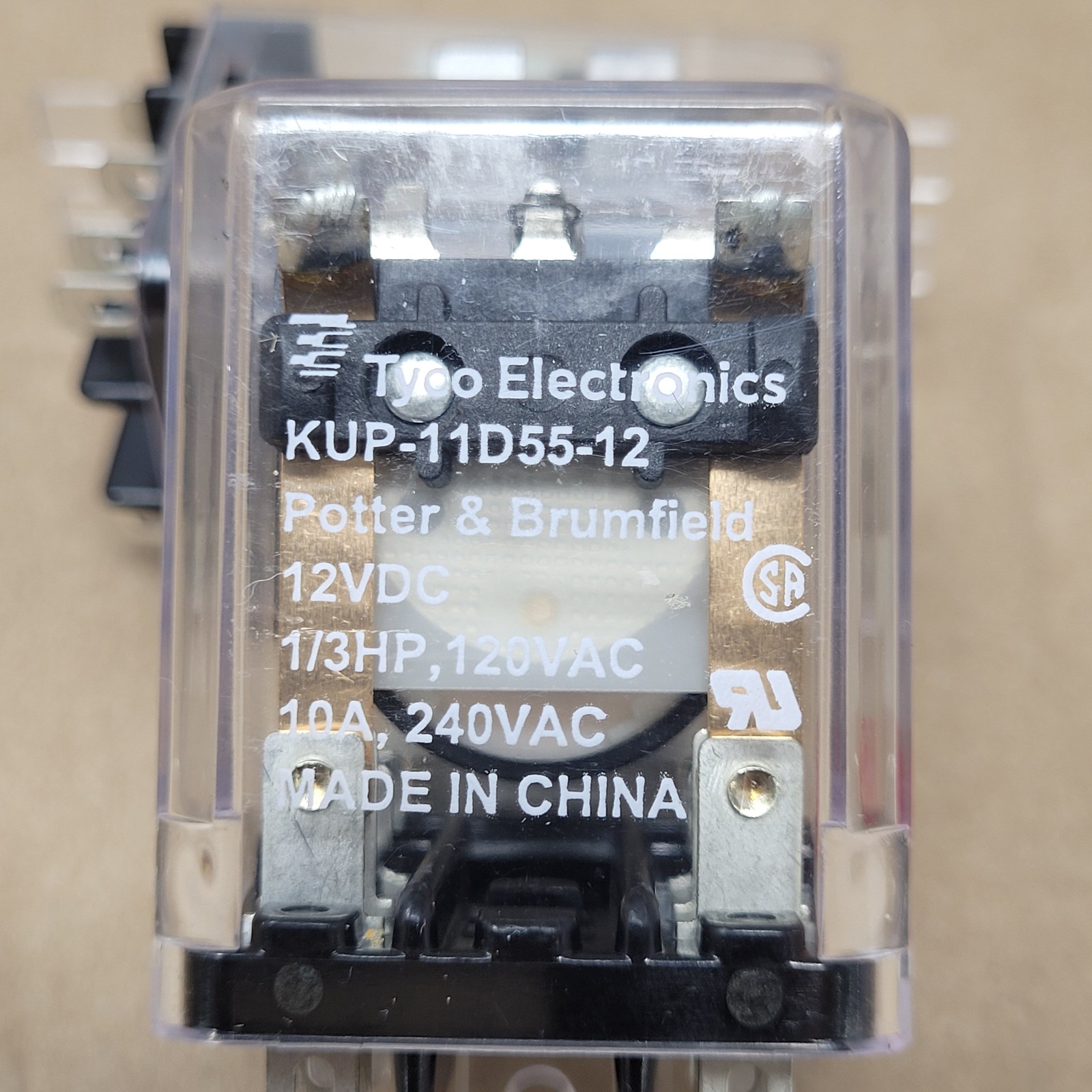 Lot of 2 – Potter & Brumfield KUP-11D55-12 Relay, 10A, 240 VAC – USED