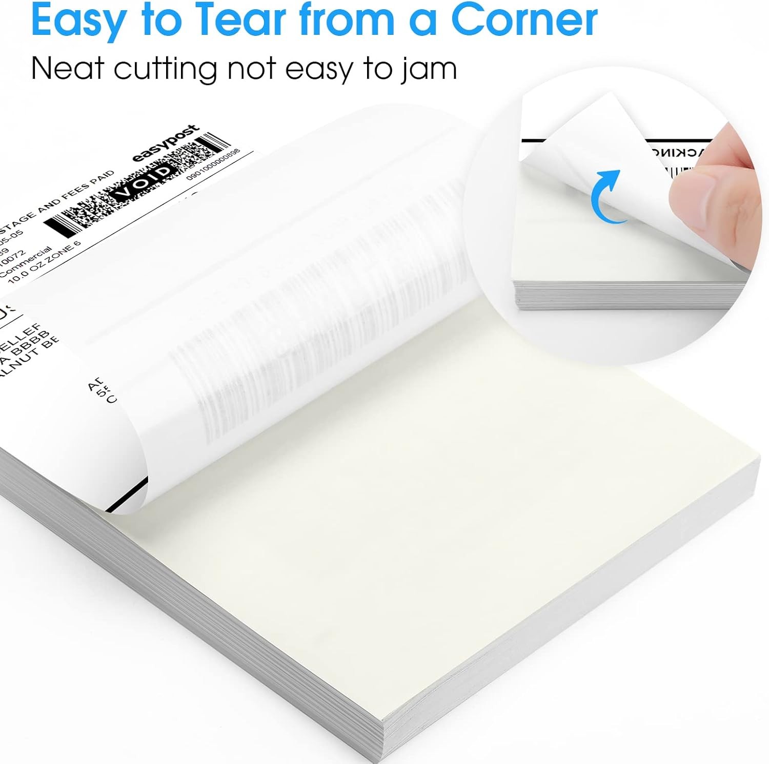 MaxGear 4×6 inch Shipping Address Labels,for Inkjet or 4″ x 6″, Clear, White