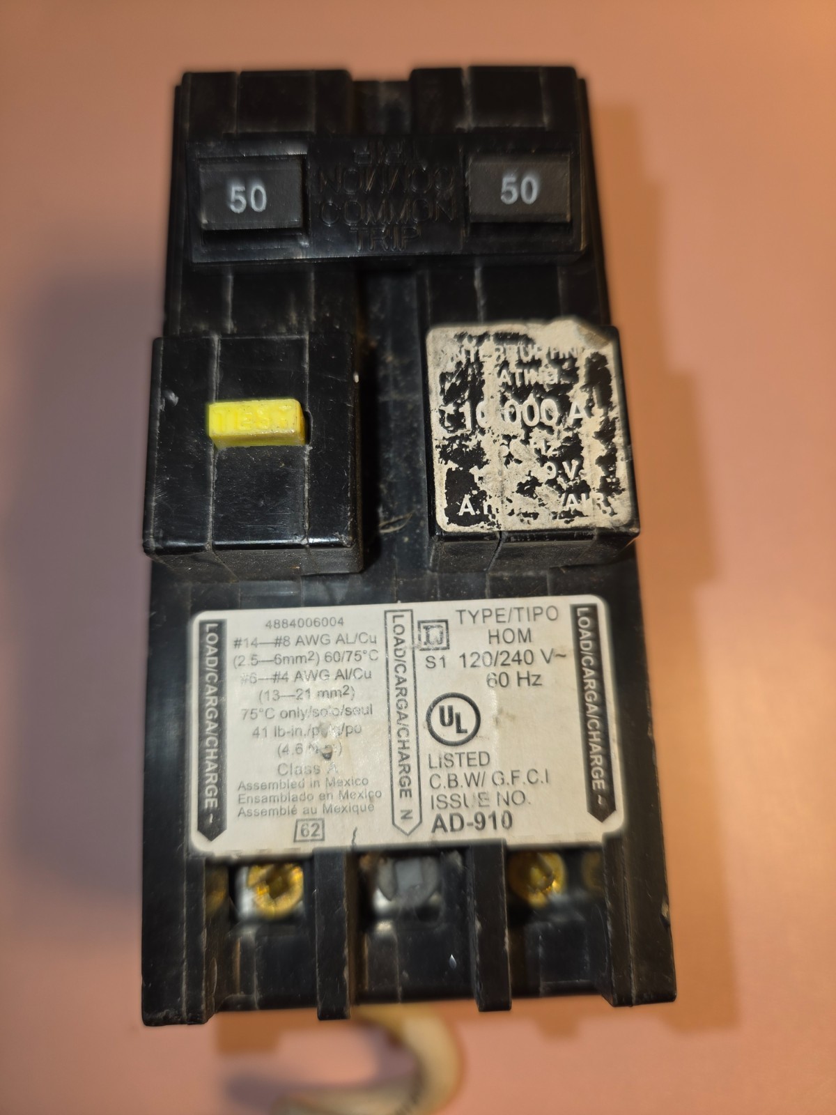 Square D HOM250GFICP 50 A Miniature Circuit Breaker