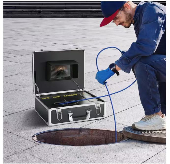 Vevor Sewer Pipeline Inspection Camera 7 in. Screen 98 ft with DVR 16GB SD Card