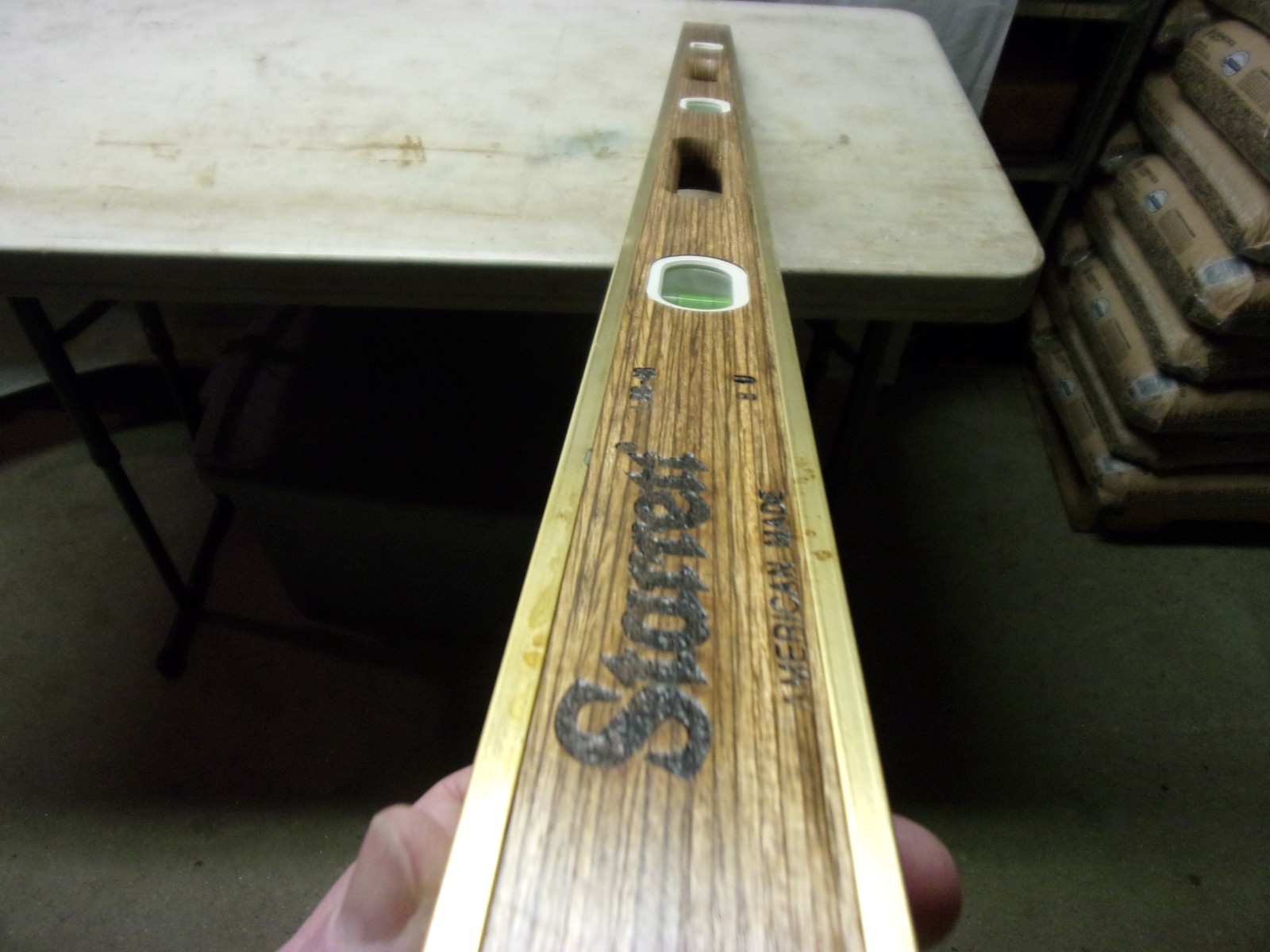 STARRETT 48″ Brass Bound Laminated Mahogany Builders & Contractors Level NOS