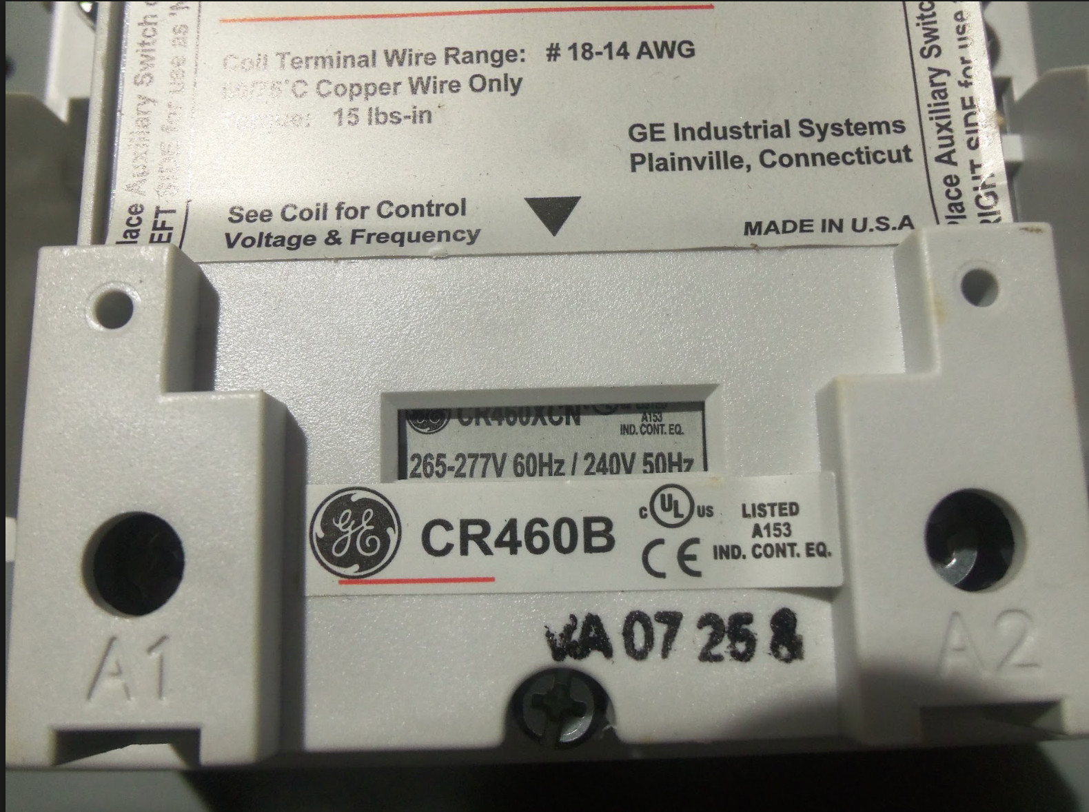 NEW GE Lighting Contactor Electrically Held 30 Amp 277v coil