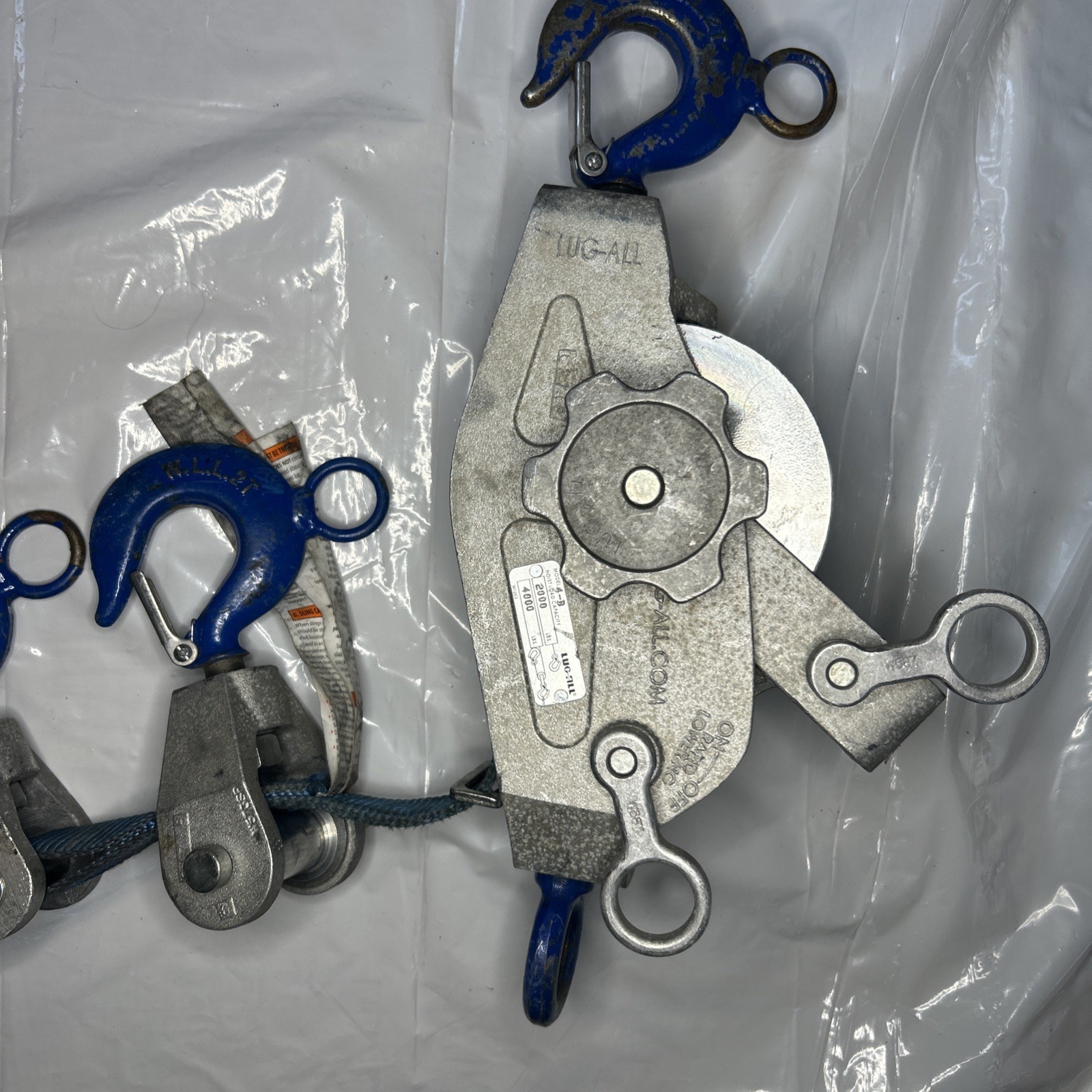 Lug-All Industrial-grade 2-ton web strap come along ratchet winch hoist