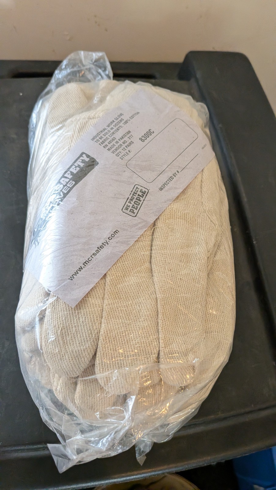 MCR Safety 8300C Industrial Cotton Work Gloves 12 Pairs (1 Dozen) Men’s Large