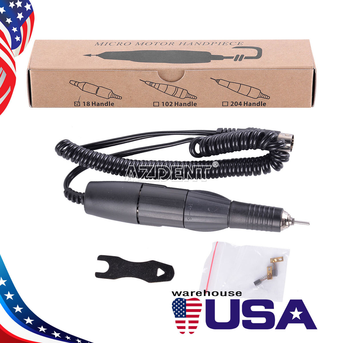 Dental Lab Micromotor Electric 35K RPM Polishing Handpiece 102L/90A-H For N3