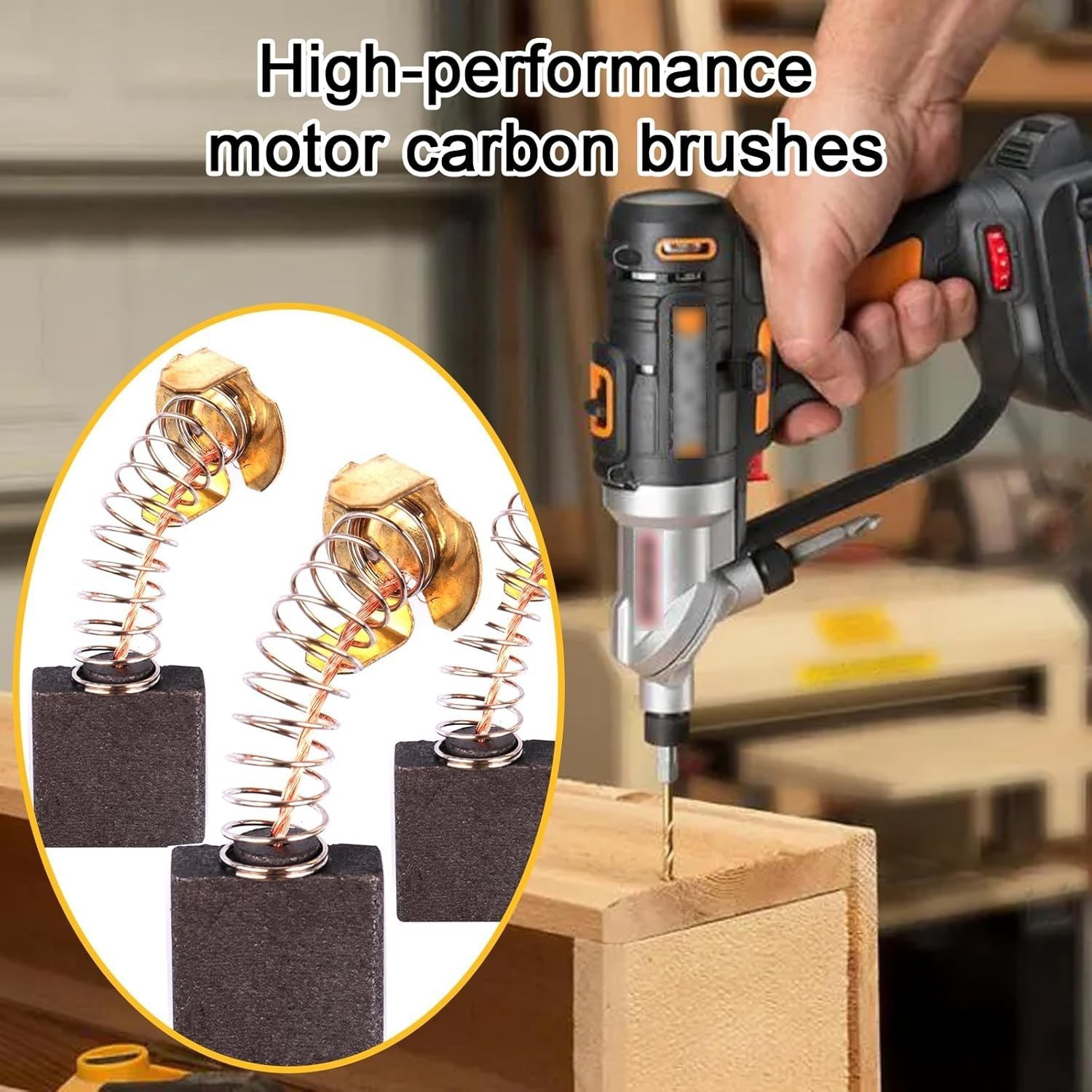 48Pcs Carbon Brushes Set – 10 Sizes for Electric Hammer Drill & Angle Grinder US