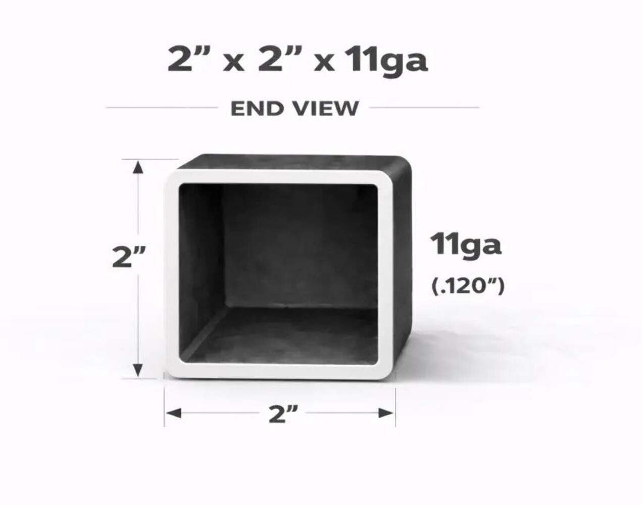 2″ x 2″ x 11ga (0.120″) Square Steel Tubing – Select Length