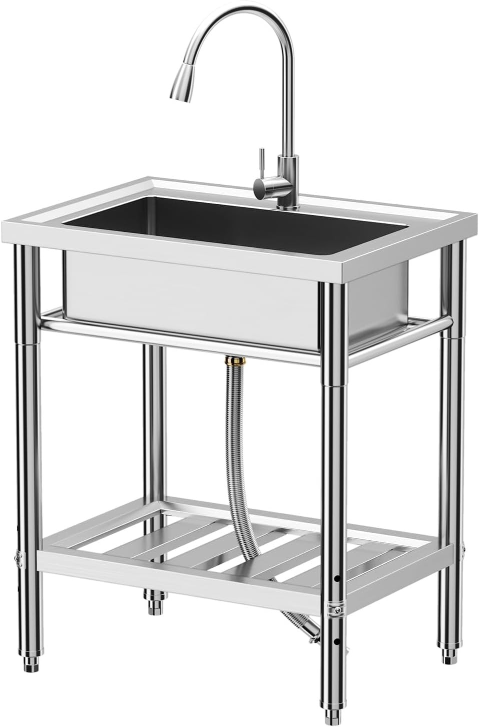 1 Compartment Commercial Sink Stainless Steel Utility Kitchen Prep Table Sink