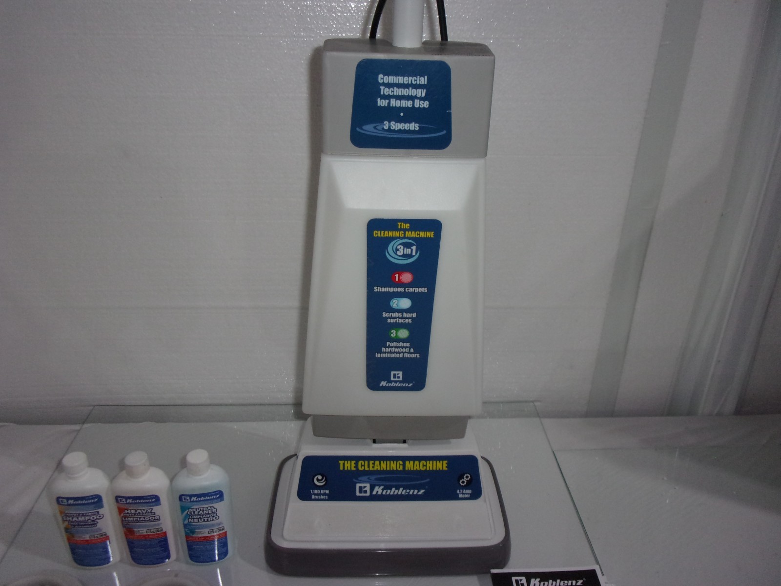 Koblenz P820 The Cleaning Machine Shampoo Polisher 3 Speed + Brushes