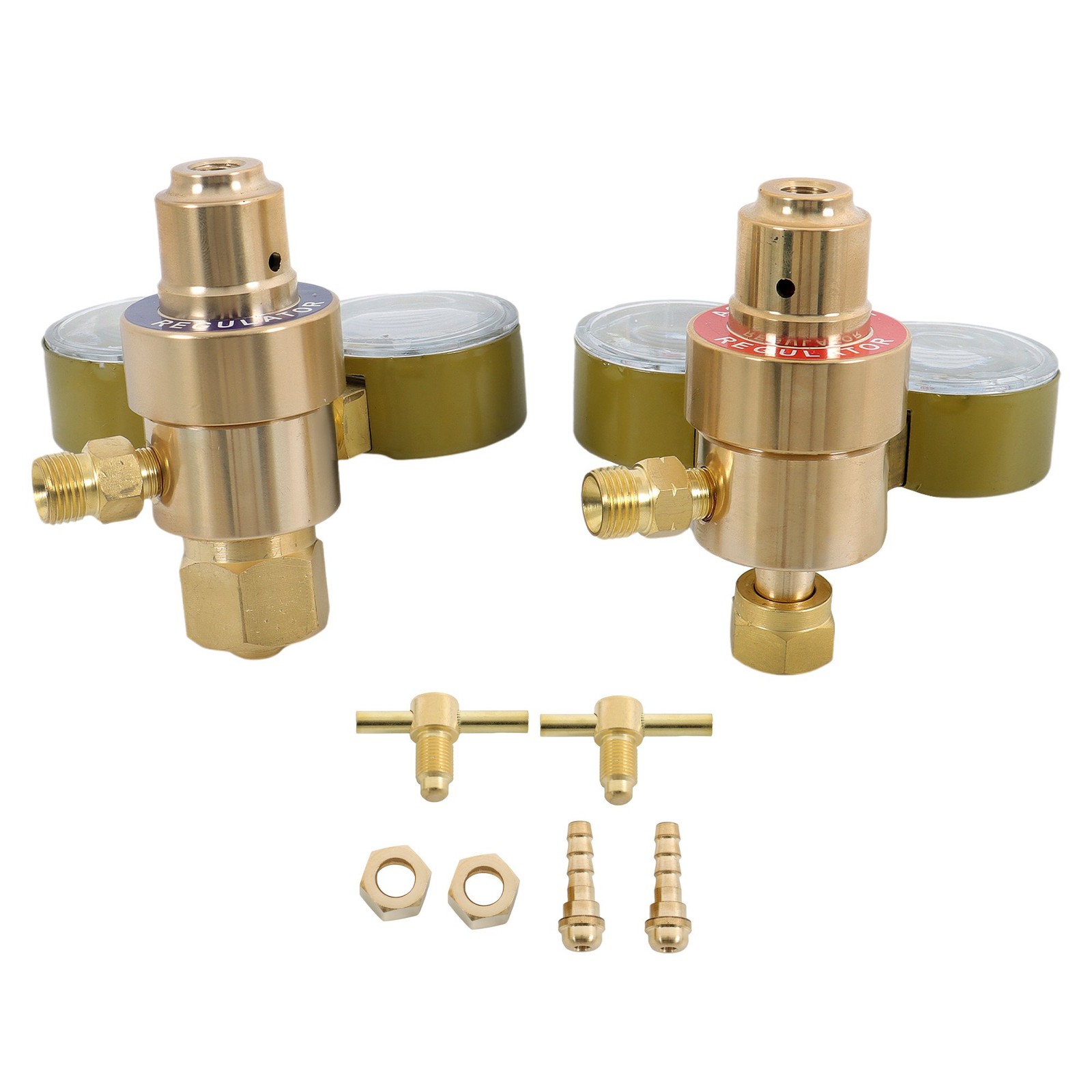Oxygen Acetylene Gas Regulator Set Welding Cutting Torch Dual Gauge Solid Brass