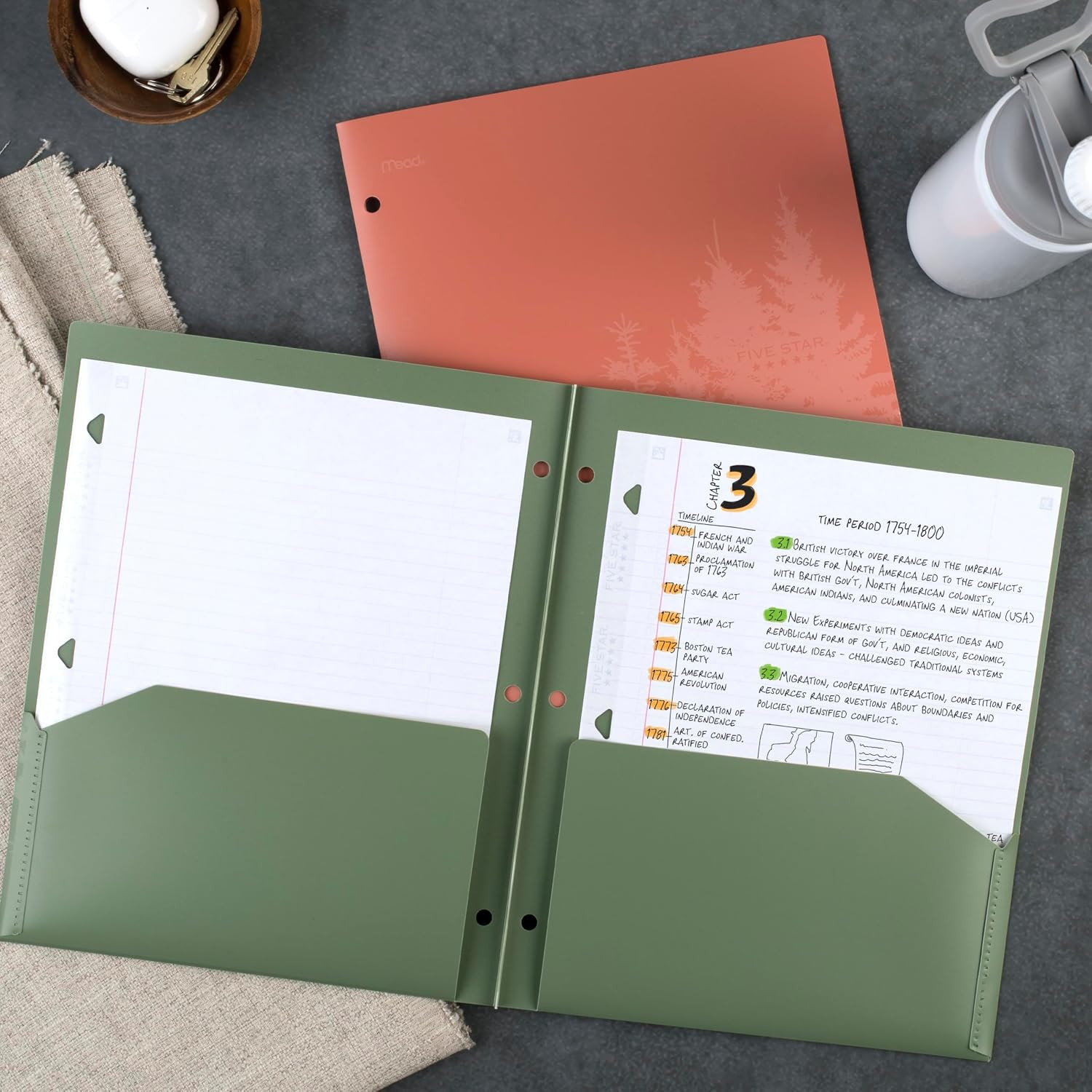 2 Pocket Folders, 4 Pack, Recycled Plastic Folders with Stay-Put Tabs and Pro…