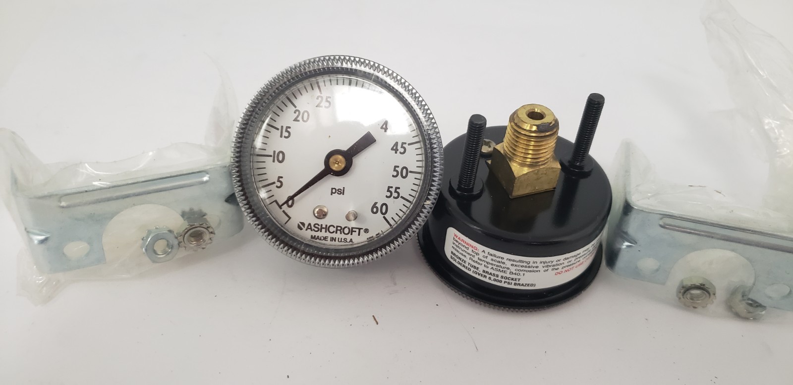 ASHCROFT 20W1001TH-02B-XUC 2″ PRESSURE GAUGE, 0/60PSI, 1/4 NPT (LOT OF 2) NIB